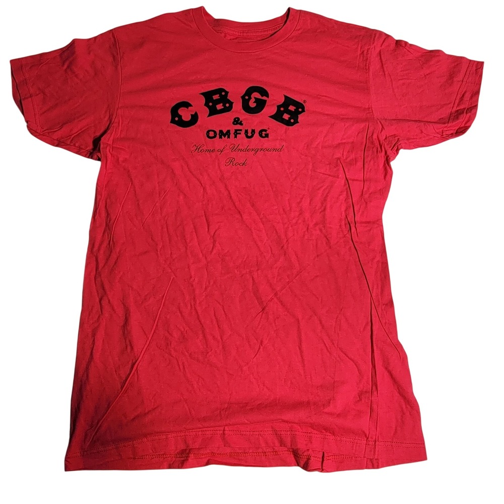 CBGB OMFUG Home of Underground Rock Red Graphic T-Shirt Mens Large NYC Punk